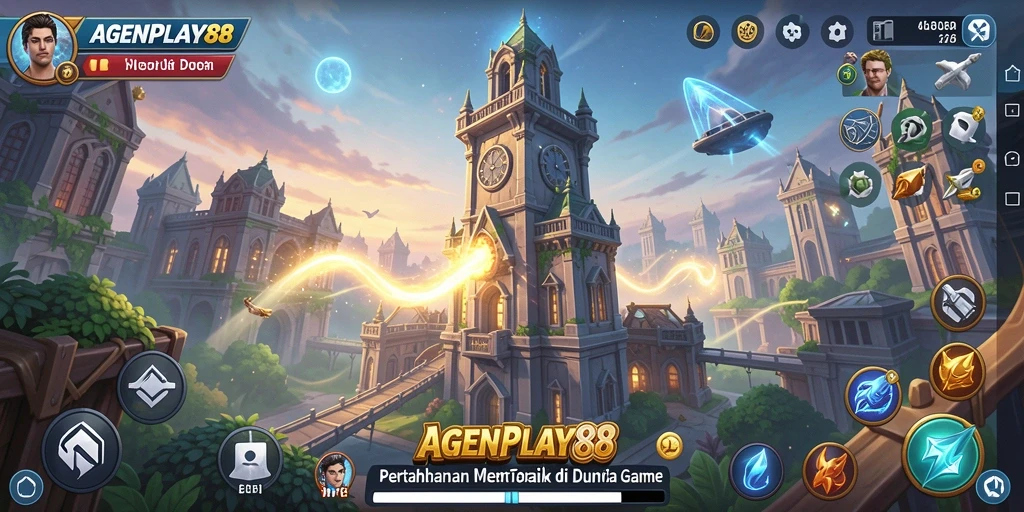 Tangkapan layar AGENPLAY88 menunjukkan aksi mendebarkan dalam pertahanan menara.