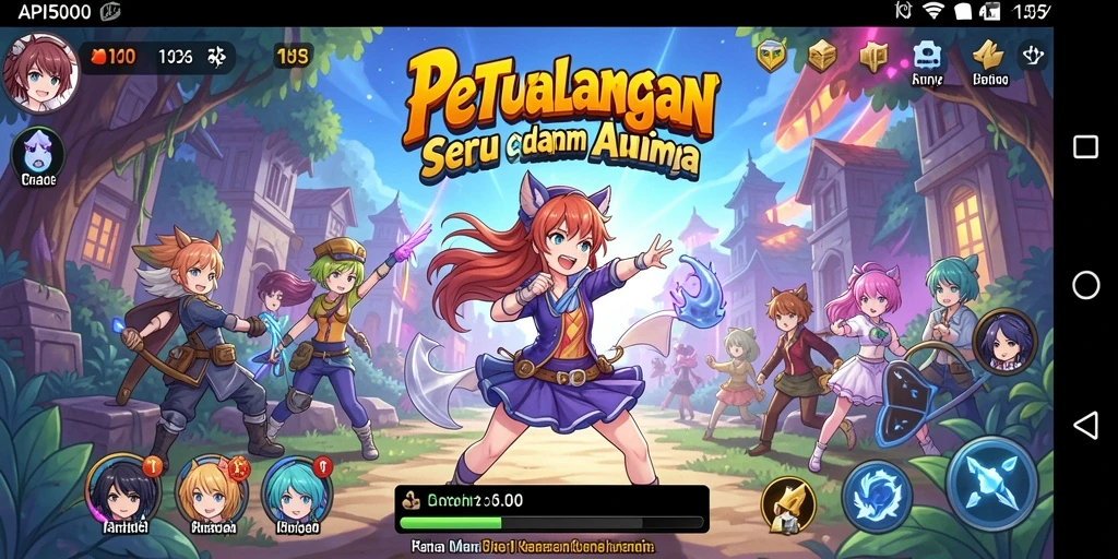 Tampilan gameplay seru dalam API5000 dengan karakter anime yang penuh aksi.
