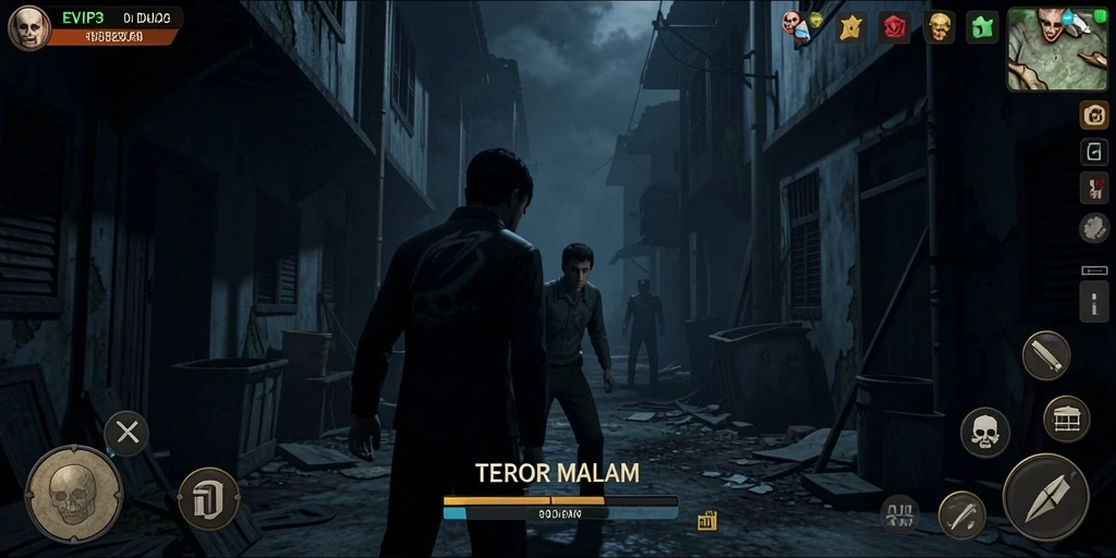 Gameplay menakutkan di dalam kegelapan malam.