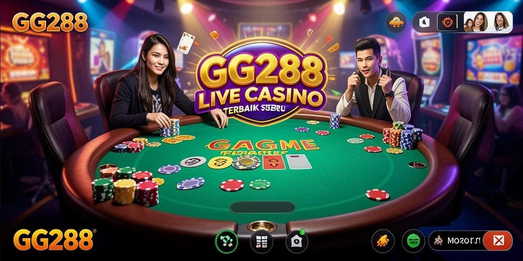Screenshot GG288 menunjukkan gameplay seru dengan dealer langsung.
