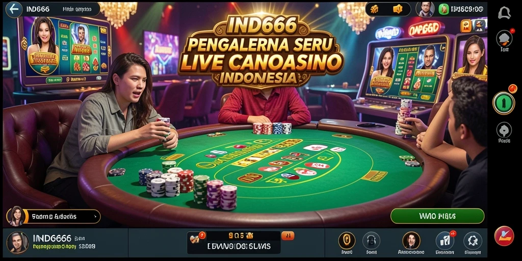Tampilan gameplay Live Casino yang seru dalam aplikasi IND666.