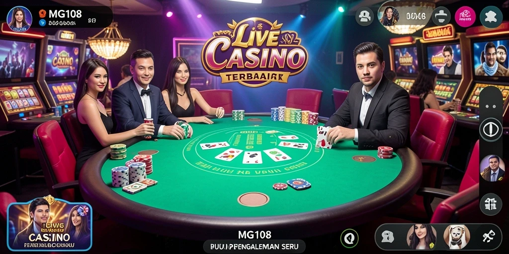Tampilan menarik dari permainan Live Casino di MG108.