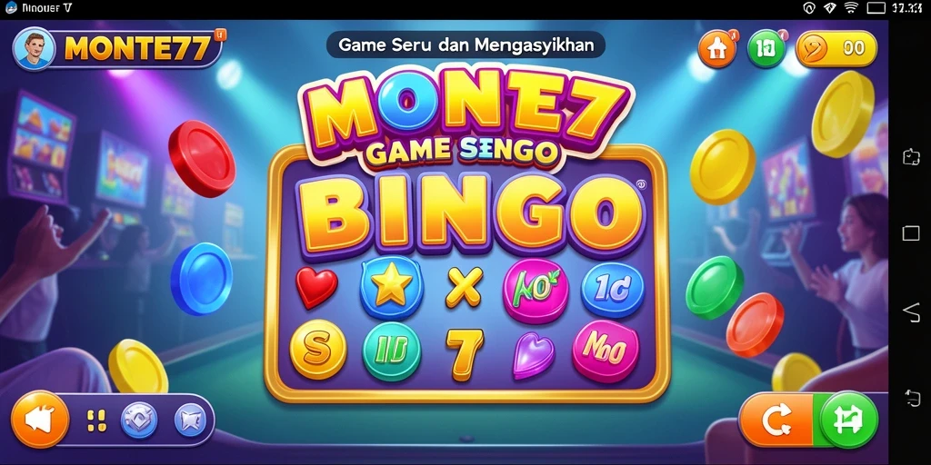 Tampilan gameplay seru di MONTE77 dengan suasana Bingo yang menyenangkan.