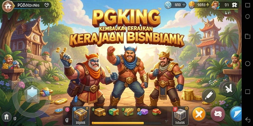 Screenshot utama PGKING menunjukkan gameplay Tycoon yang menarik dan interaktif.