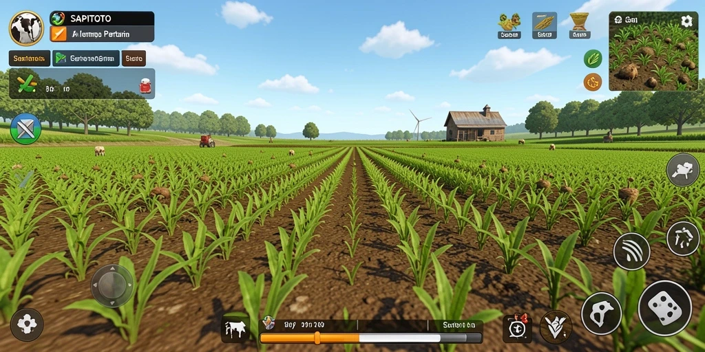 Tampilan gameplay SAPITOTO dalam mengelola pertanian.