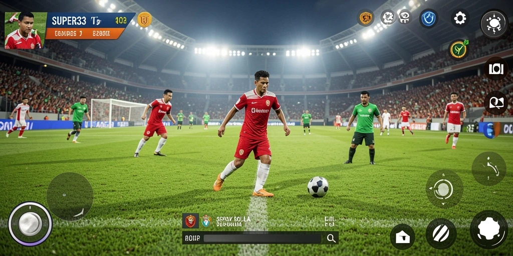 Tampilan permainan sepak bola dalam SUPER33 yang menegangkan dan seru.