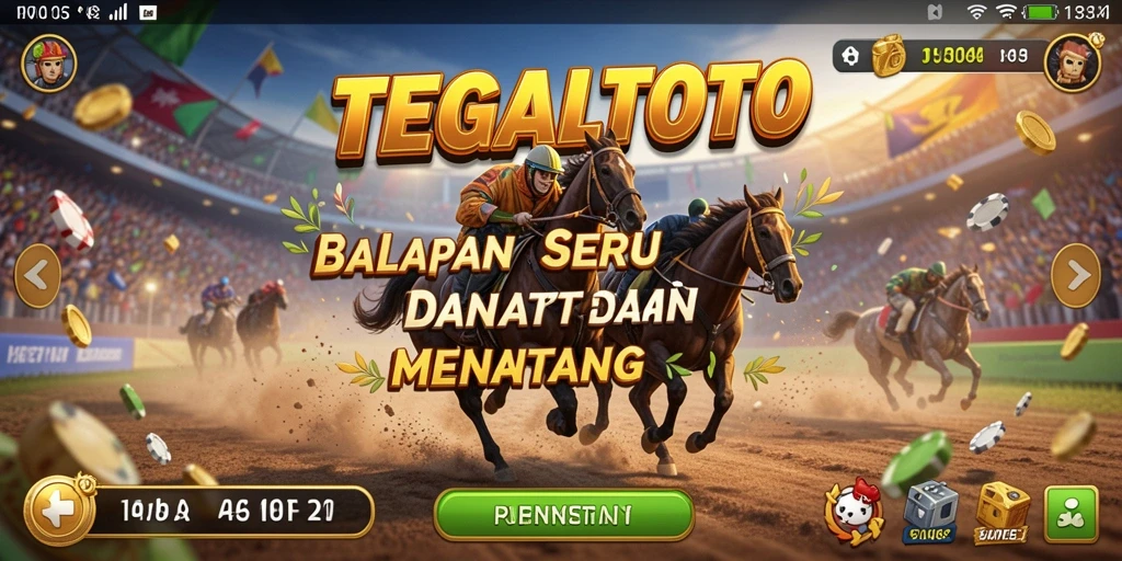 Tampilan gameplay TEGALTOTO yang menegangkan di lintasan balapan.